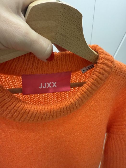 Sweter damski Jack&Jones M pomaranczowy piekny welna
