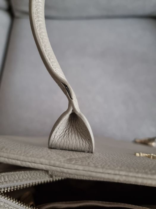 Szara skórzana torebka shopper bag Wittchen