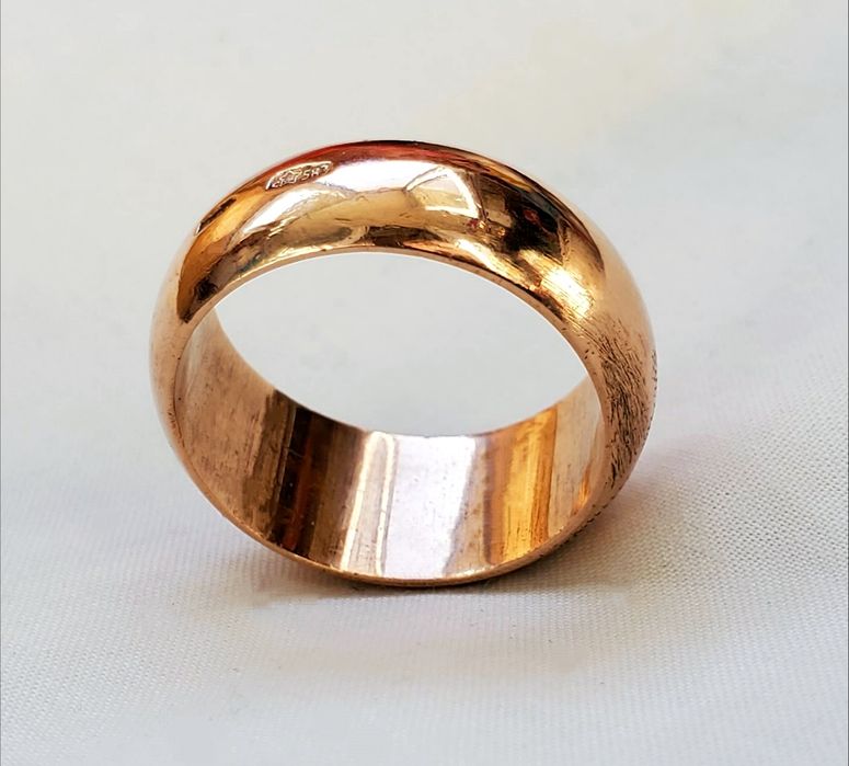 Кольцо с пробой в золотом цвете 583 золота периода ссср
