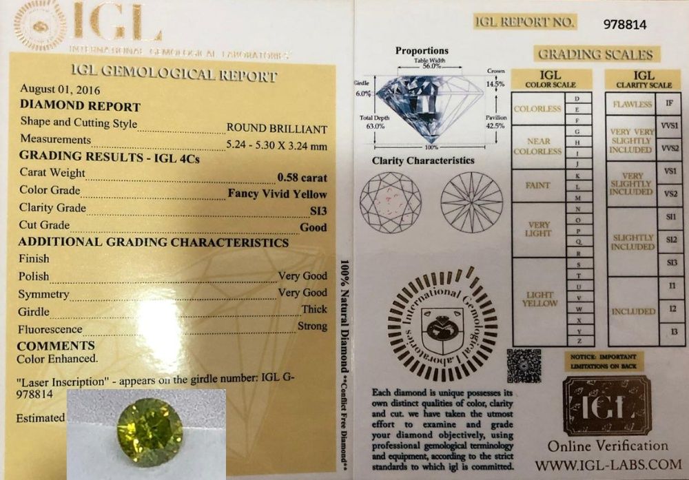 Diamantes Fancy várias cores e tamanhos