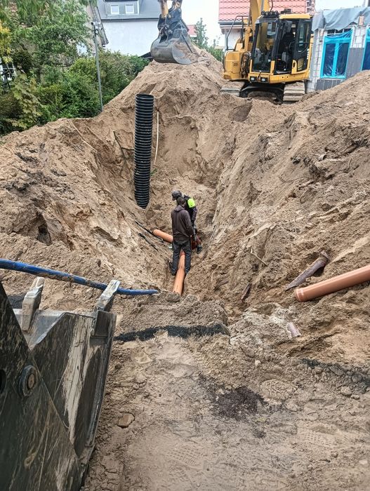 Sieci i przyłącza wod-kan usługi sprzętowe roboty ziemne przeciski