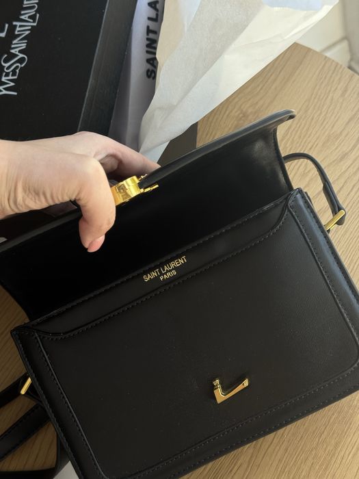 Нова чорна шкіряна сумка saint laurent