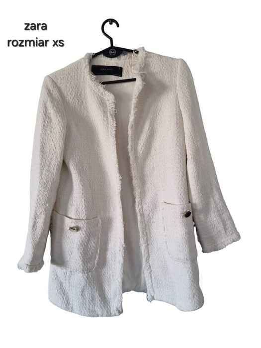 Elegancka jasna narzutka zara rozmiar xs 34 z podszewką