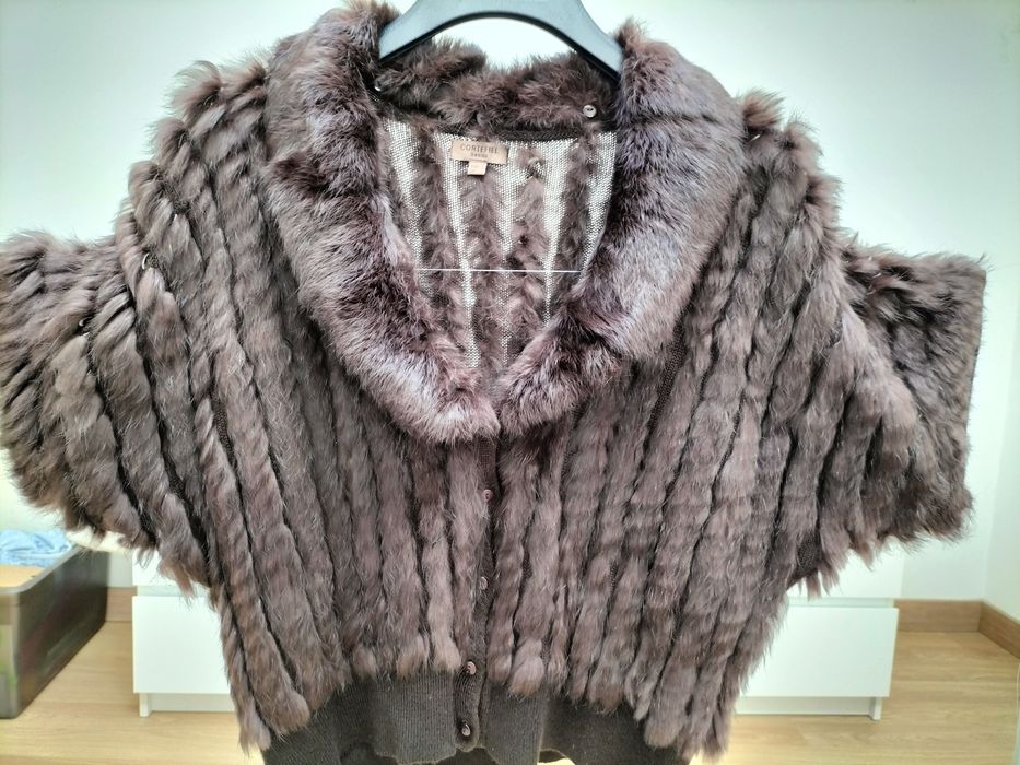 Casaco de pele tricotado