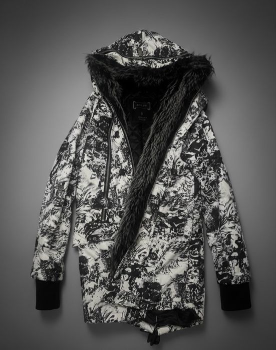 Зимова Куртка Парка з Арт-принтом та хутром | Куртка для холодної зими