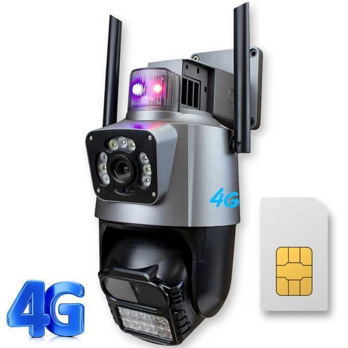 4G Камера відеонагляду V380 подвійна під сімку вулична поворотна P11