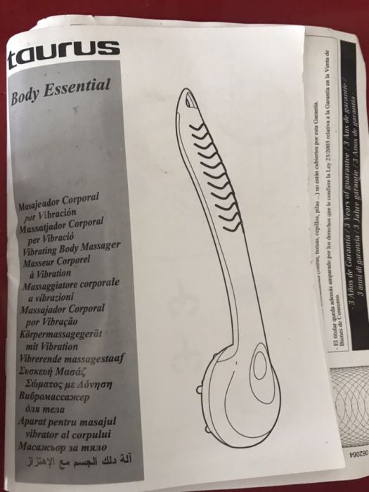 Escova massajadora da Taurus Body essencial com 2 funções