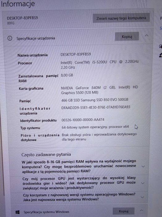 Laptop Lenovo Z70-80 80FG