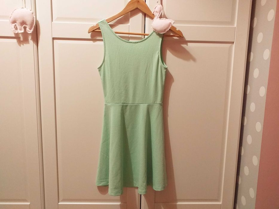 H&M miętowa sukienka na lato rozmiar 34 XS