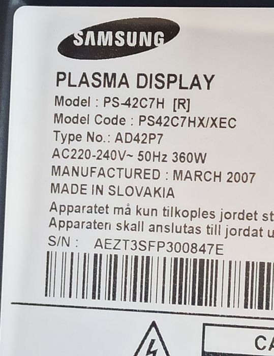 Tv plasma Samsung 42"
