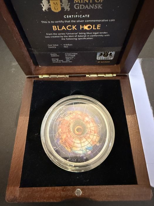 Srebrna moneta 5$ Black Hole - Universe 2oz ag999 2022