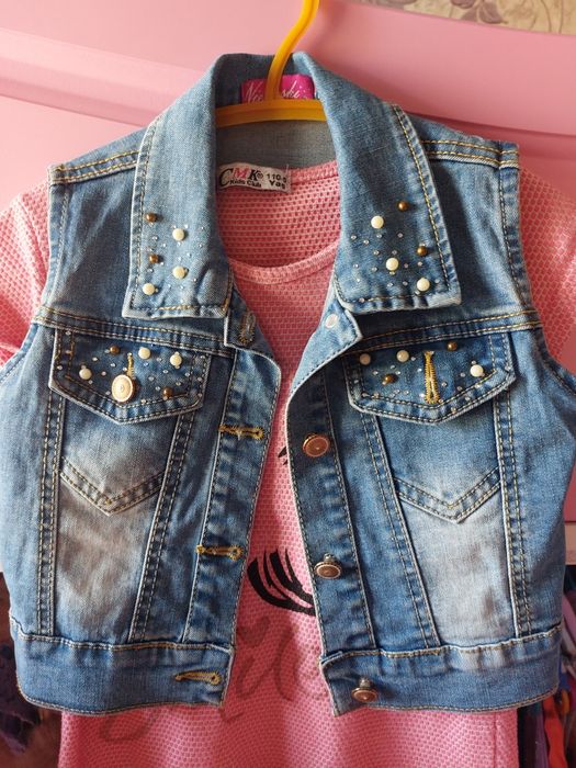 Джинсовка, короткий рукав, безрукавка