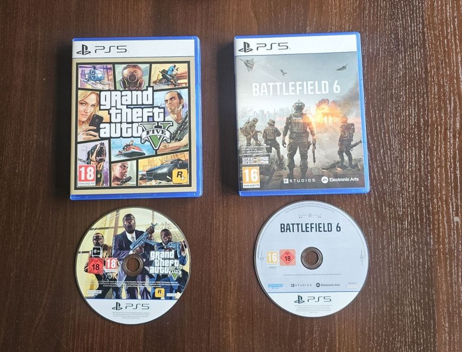 Dwie gry ps5 gta5 , battlefield 6