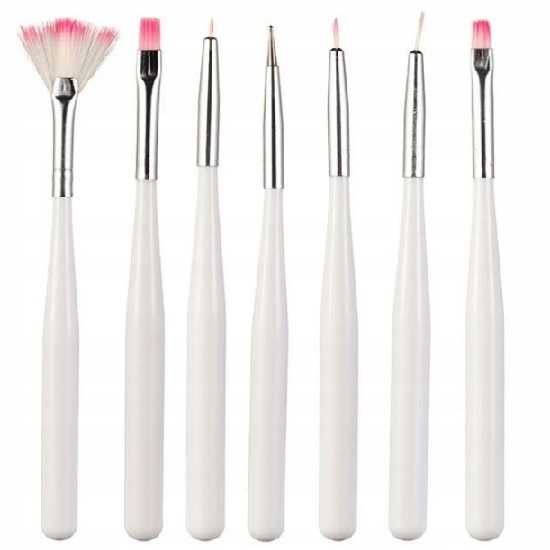 Pędzle do zdobień Zestaw 7 szt pędzelki