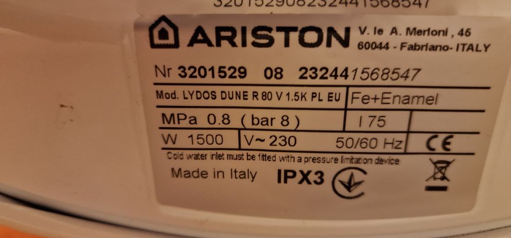 Podgrzewacz  wody Ariston Lydos 80l .
