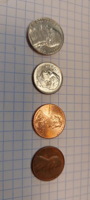 4 monety USA cent amerykański coins  każda inna