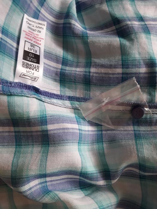 Koszulka damska w kratę bawełnianą  Dunnes 38