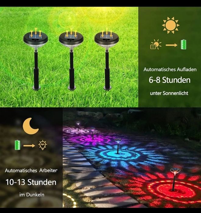 Lampy LED solarne. Bajkowe. 6 szt  czyli 3 komplety