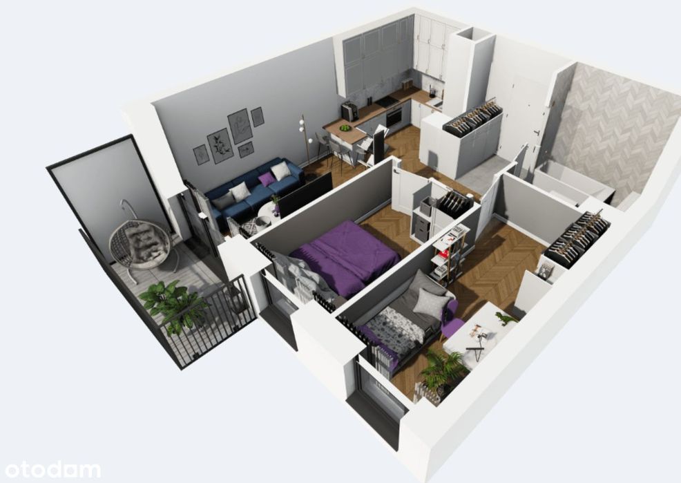 Nowe 3 pokoje 46 m² | Garaż | Komórka 3 m² Balkon | Funkcjonalny układ – další