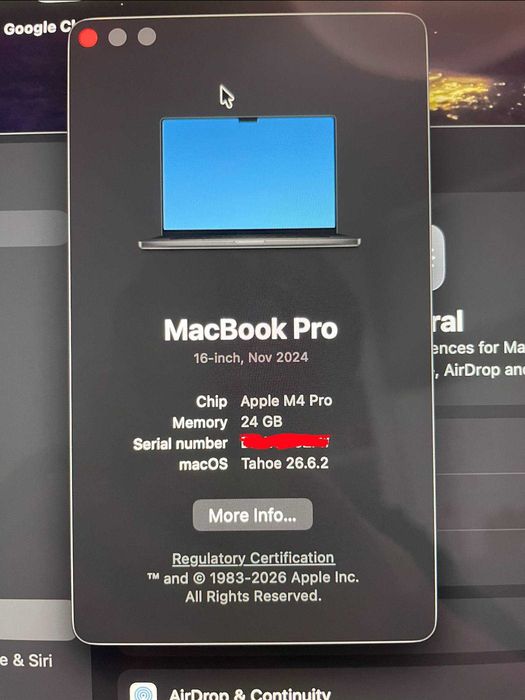 MacBook Pro 16" M4 Pro 24/512 GB | 10 cykli | 100% bateria | gwarancja