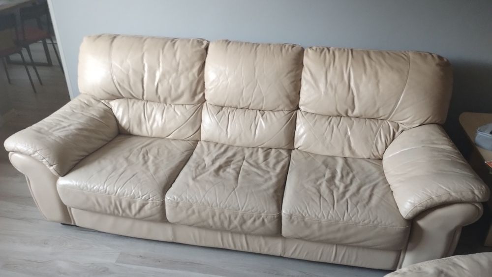 Sofa + fotel skórzany