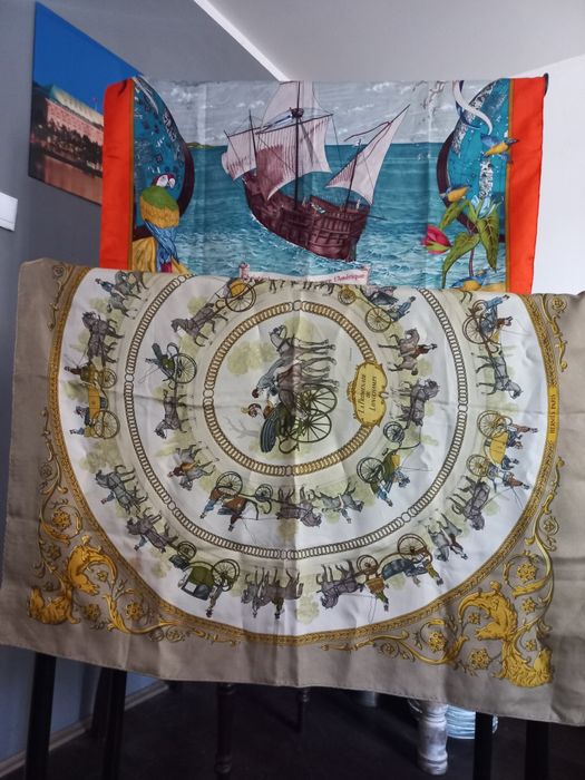 Oryginalne- 100 procent-Husty- Szale-HERMES-PARIS.-Jedwab.