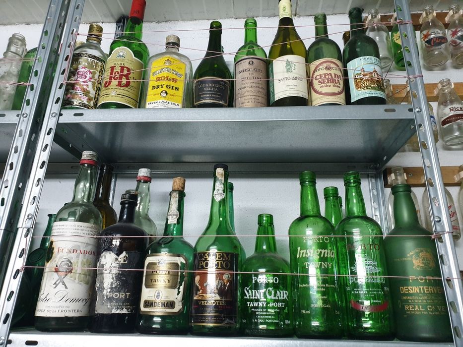 Garrafas antigas rótulo de papel