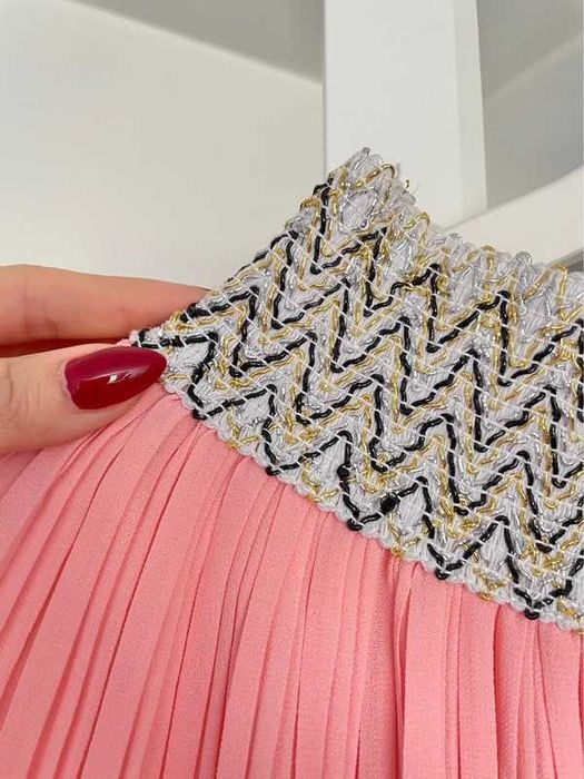 Różowa morelowa spódnica maxi taniec brzucha belly dance skirt