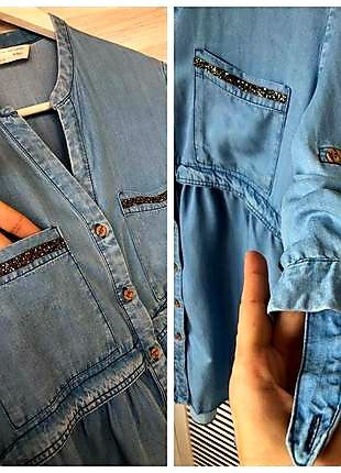 Платье рубашка джинсовое ZARA