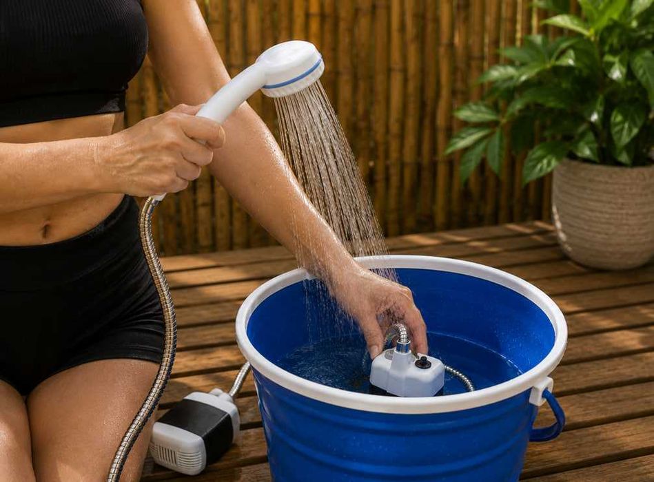 Похідний душ Portable Outdoor Shower акумуляторний туристичний портативний душ для кемпінгу та дачі душ на акумуляторі переносний душ для природи