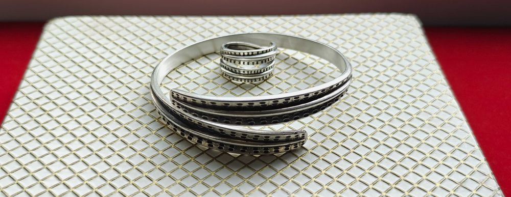 Komplet Biżuterii DAVID-ANDERSEN Norway Modernizm  Silver 925S Unikat