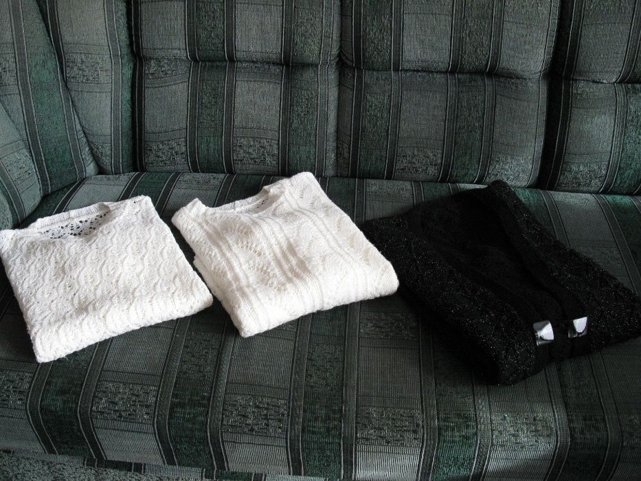 2 sweterki ażurowe i 1 narzutka  za 50 zł