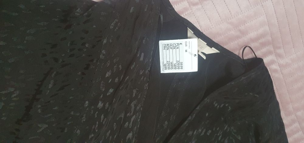 Długa maxi sukienka M czarna panterka