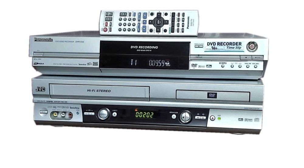 PANASONIC Nagrywarka DVD + Magnetowid JVC ~ Przegraj VHS na DVD