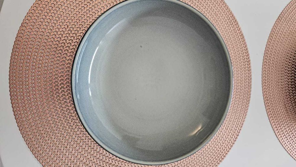 Jogo de 4 Pratos Fundos Verdes de Louça Gres