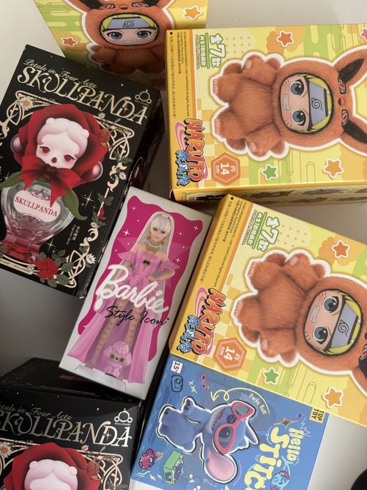 Pop Mart Skullpanda, Naruto, Barbie, Stitch іграшки