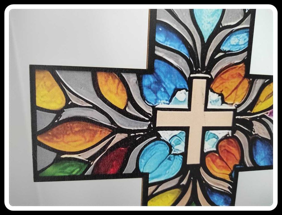 Drewniana dekoracja ścienna ozdoba religijna KRZYŻ