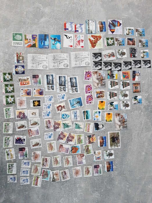 Kolekcja znaczków pl i ang 130 sztuk