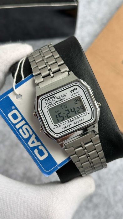 Годинник Casio Vintage A159 silver-white / касіо A168 /часы касыо A158