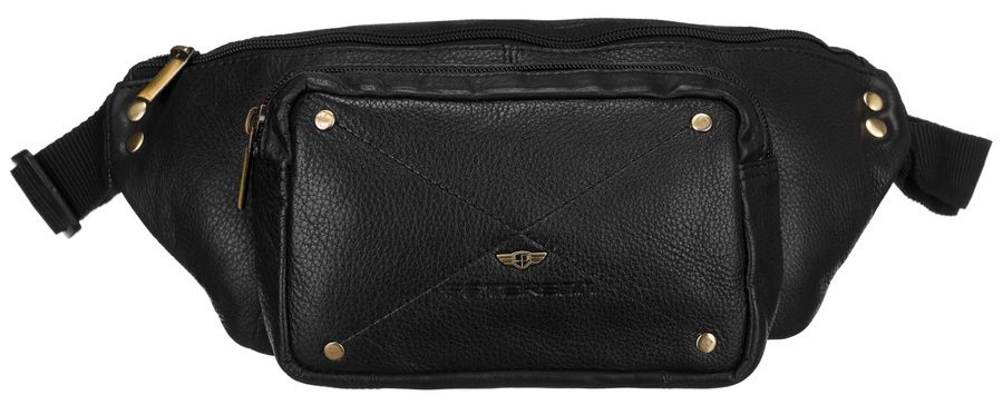 skórzana nerka męska z frontową kieszenią - peterson