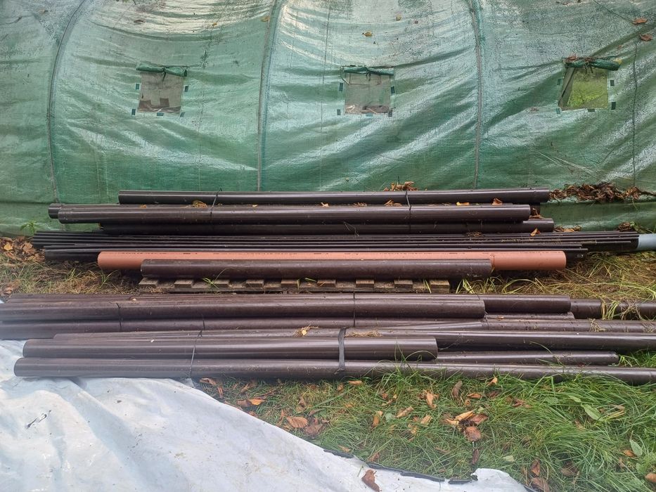 Rury rura spustowa brązowa+ elementy montażowe 125