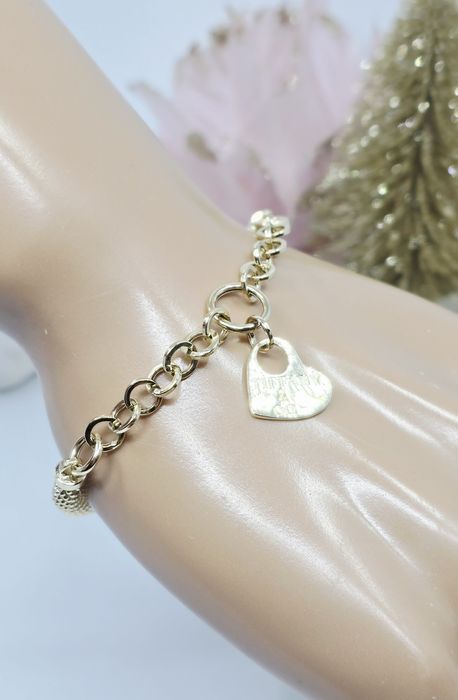 Złota bransoletka z sercem próba 585 14k