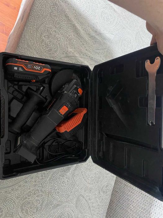 ВІДЕООГЛЯД Повний комплект. Акумуляторна шліфмашина Dnipro-M DGA-200BC