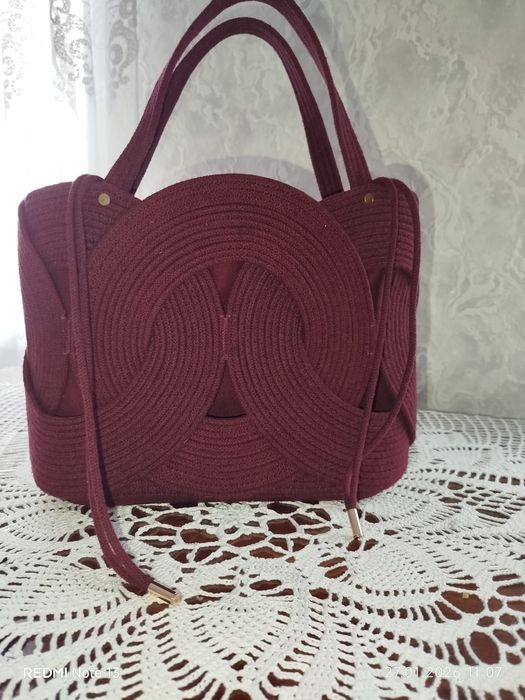 Сумка з бавовняного шнура бурдова