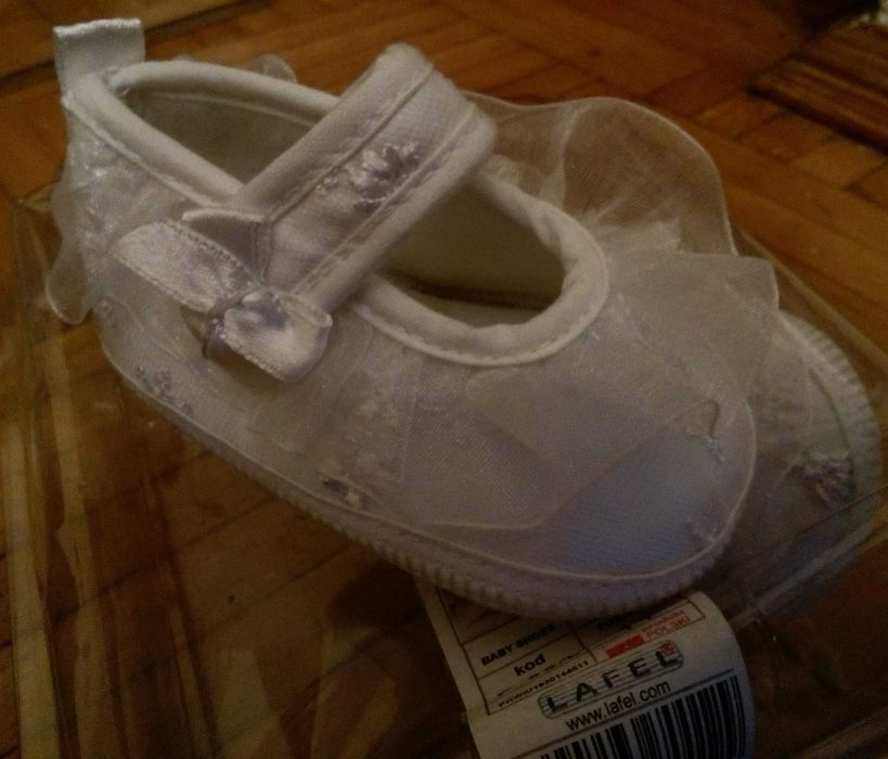 Buciki do chrztu LAFEL niechodki /k26.