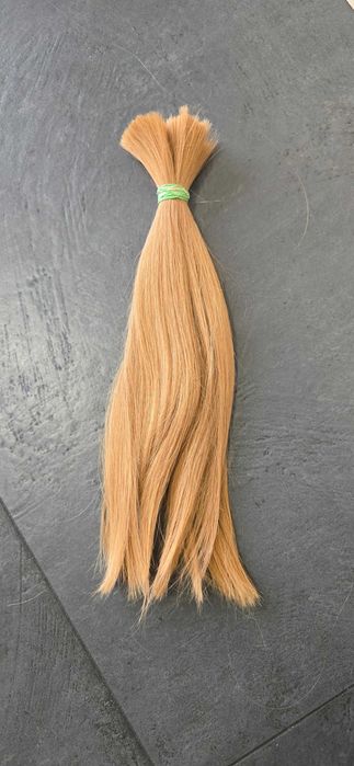 Włosy naturalne dł. 43 cm średni blond waga 150 gram słowiańskie