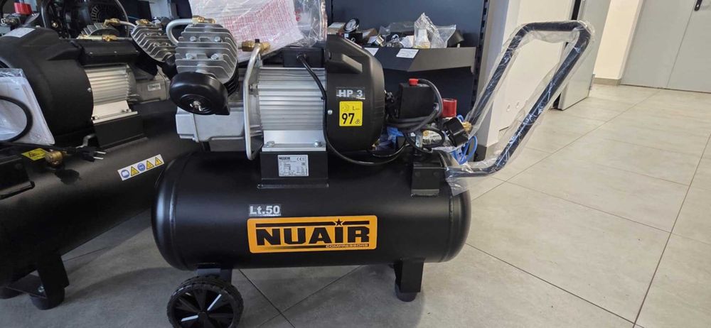 Kompresor tłokowy NUAIR 50L wydajność 356L/min, 3 lata gwarancji