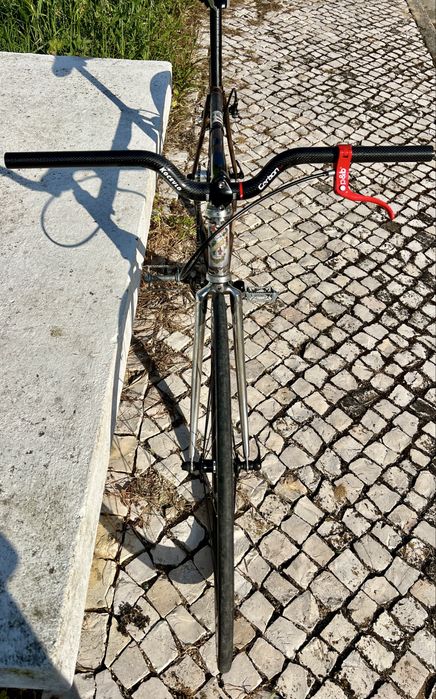 Bicicleta ciclismo fixie single speed Record/campanholo raw finish