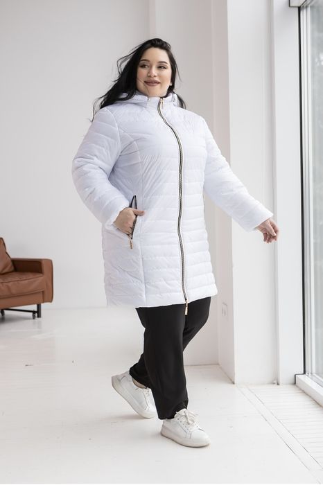 Женская удлинённая демисезонная куртка больших размеров.  54-82р