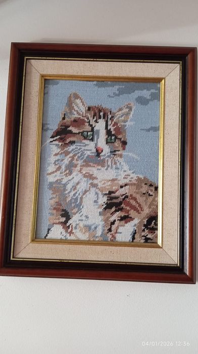 Quadro Gato feiro à mão